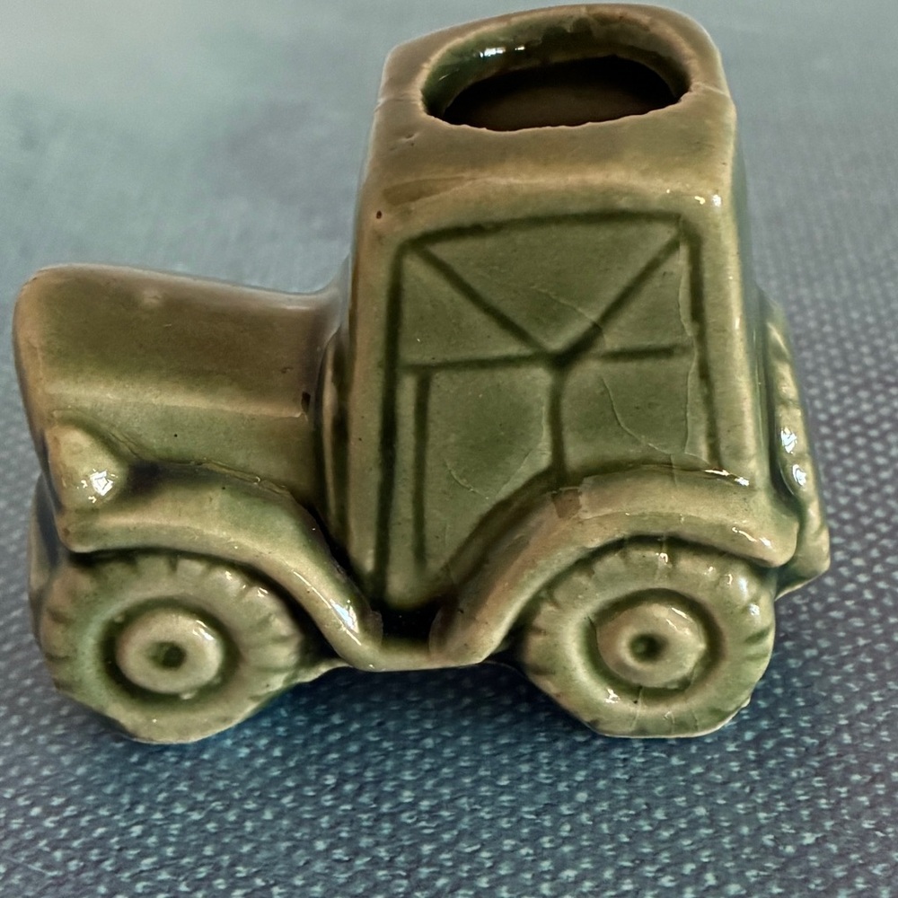 1950s Mid-Century Ceramic Car Toothpick Holder